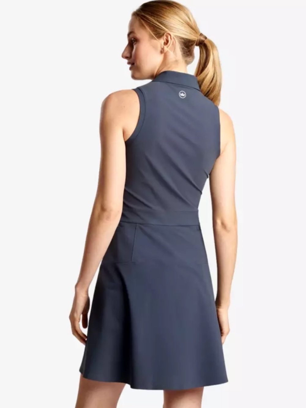 Peter Millar Bingham Sport Sleeveless Golf Dress Graphite Zip Front Womens XL